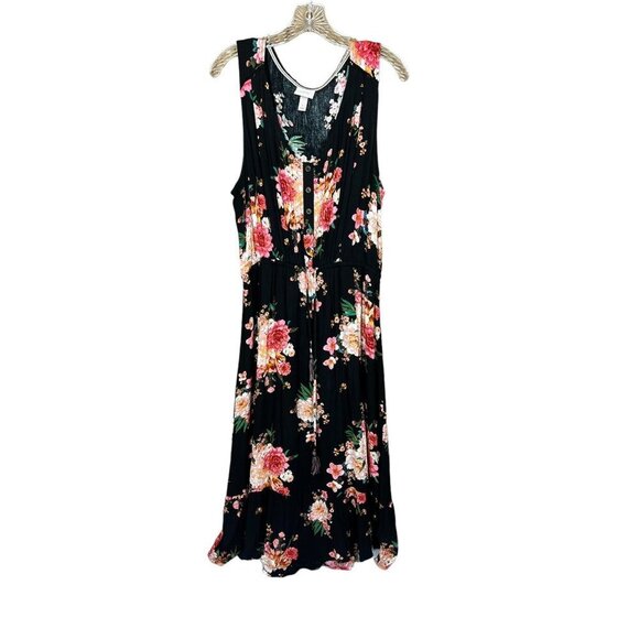 Knox Rose Dresses & Skirts - Knox Rose Women's Black Floral Sleeveless Dress